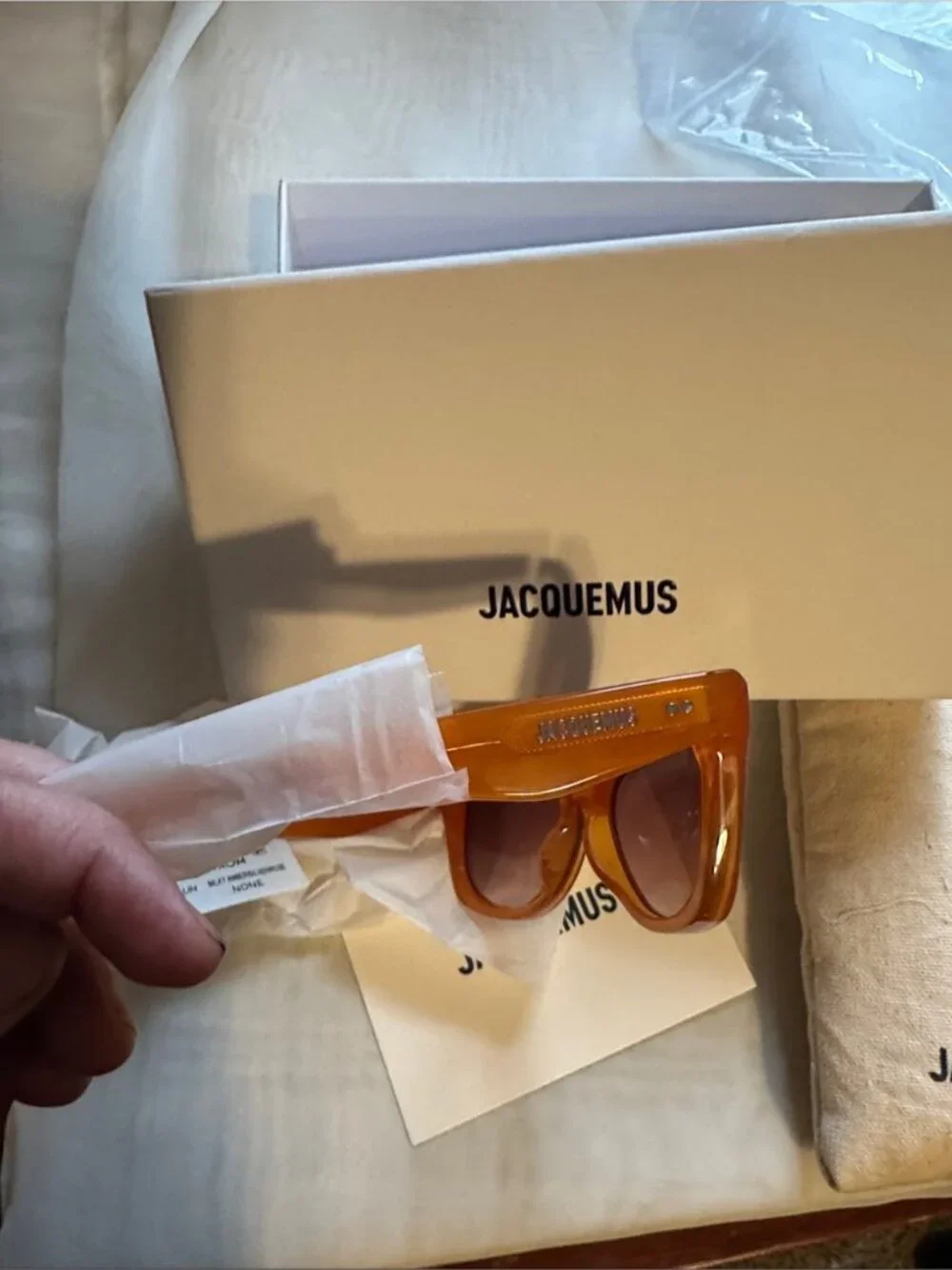 Jacquemus Translucent Orange Cat-Eye Sunglasses
